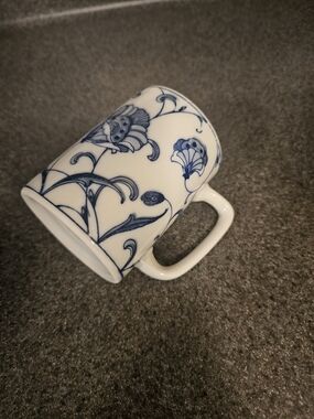 Blue Floral Porcelain Coffee Mug